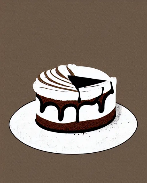 Prompt: espresso cake, stylized illustration by sam nassour