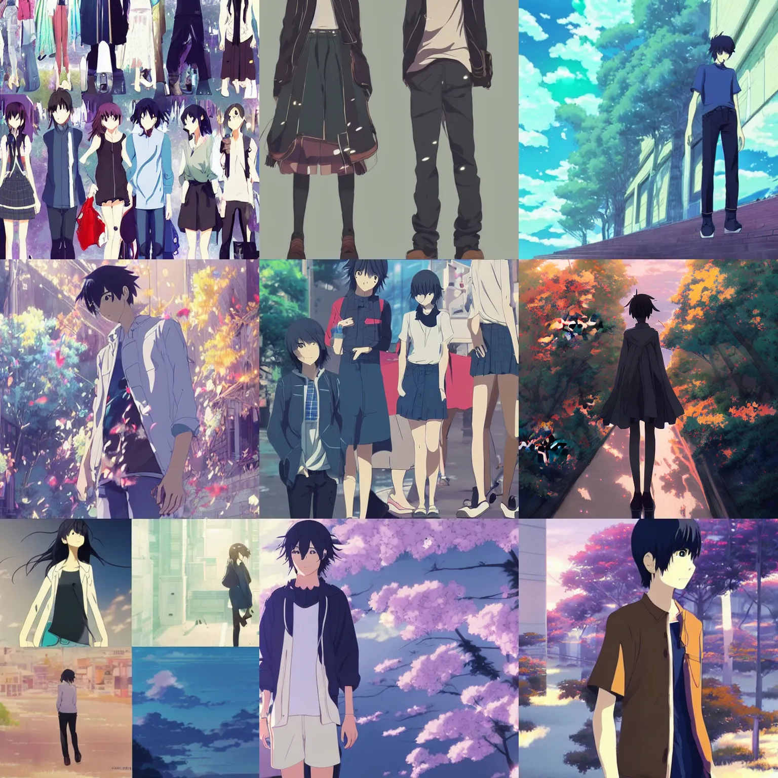 Prompt: clothing design, have a sense of design, animation, colorful in colour, by makoto shinkai