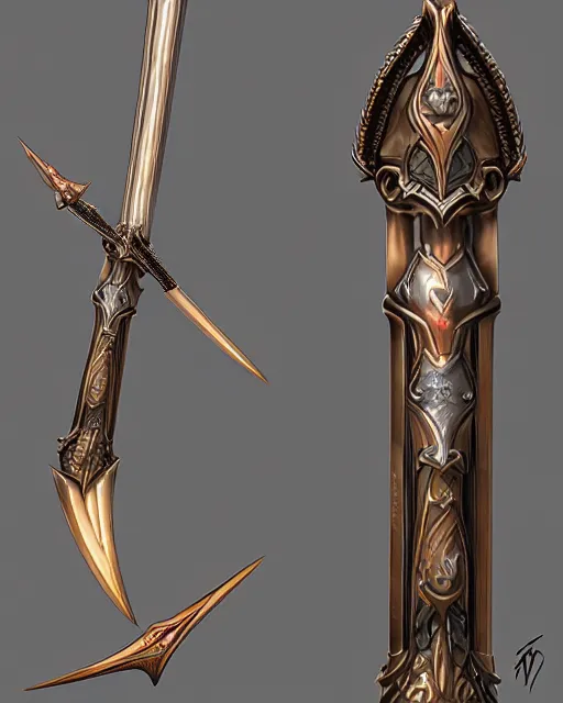 Image similar to realistic concept art of magic infused longbows weapon, mideival, detailed, 1 4 5 0, delicate, hyper realism, ultra realistic, 8 k