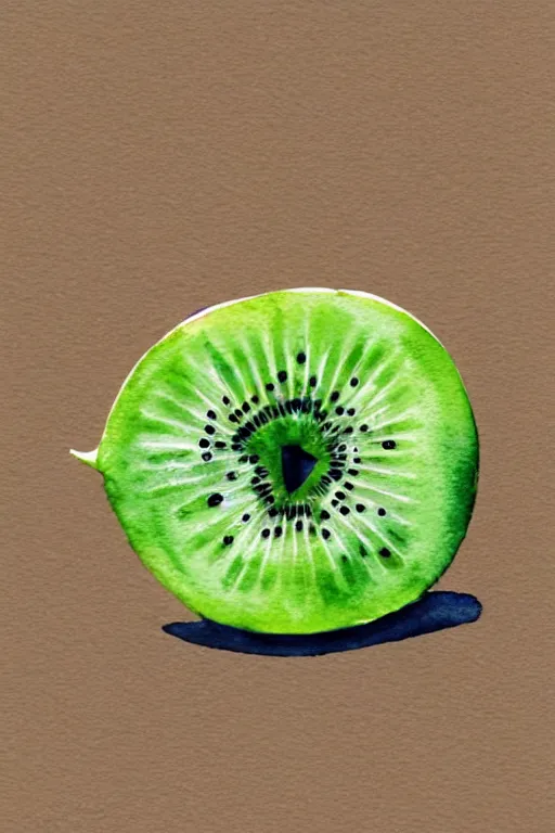 Image similar to minimalist watercolor art of a kiwi, illustration, vector art