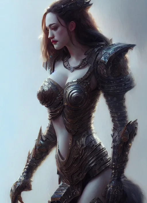 Prompt: Kat Dennings, passion, bravery, intricate armour costumes, light and shadow effects, intricate, highly detailed, digital painting, art station, concept art, smooth, sharp focus, illustration, art by Krenz Cushart and WLOP