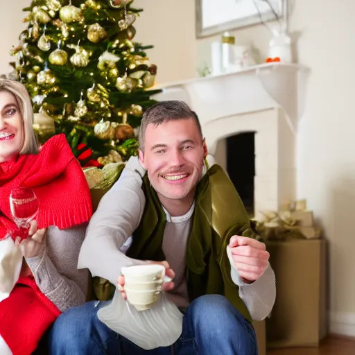 Image similar to stock photo of a couple at Christmas