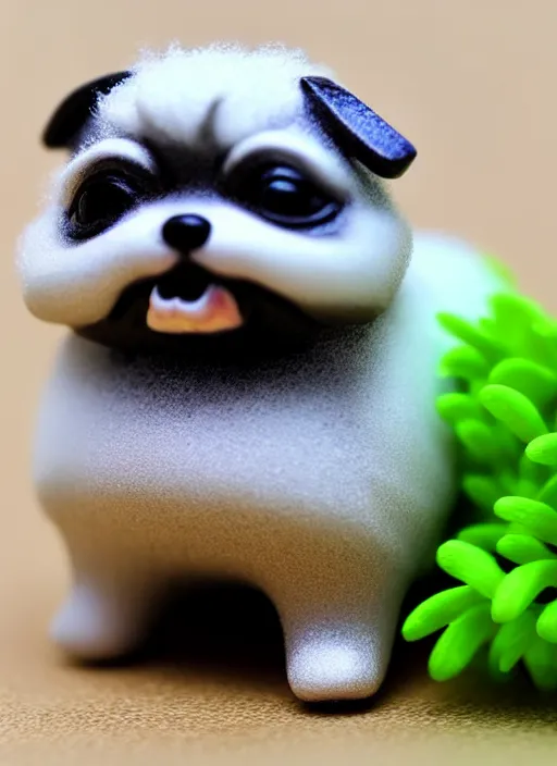 Prompt: 80mm resin detailed miniature of cute fluffy dog, Product Introduction Photos, 4K, Full body, simple background