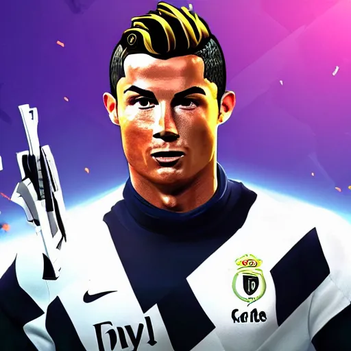 Prompt: cristiano ronaldo as a fortnite character