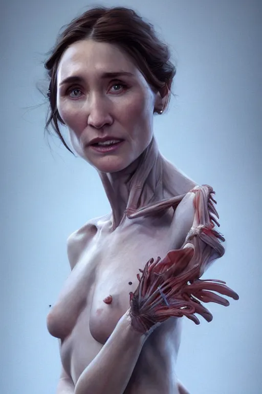 Image similar to carice van houten, anatomy, only two hands, highly detailed, digital painting, artstation, concept art, smooth, sharp focus, illustration, unreal engine 5, 8 k, art by art by artgerm and greg rutkowski and edgar maxence