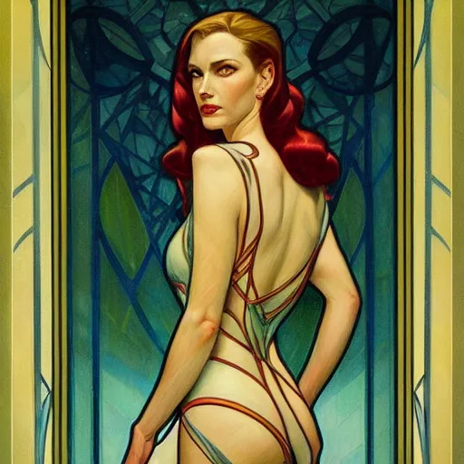 Prompt: a streamline moderne painting in the style of donato giancola, and in the style of ross tran, and in the style of alphonse mucha. symmetry, smooth, sharp focus, semi - realism, intricate detail.
