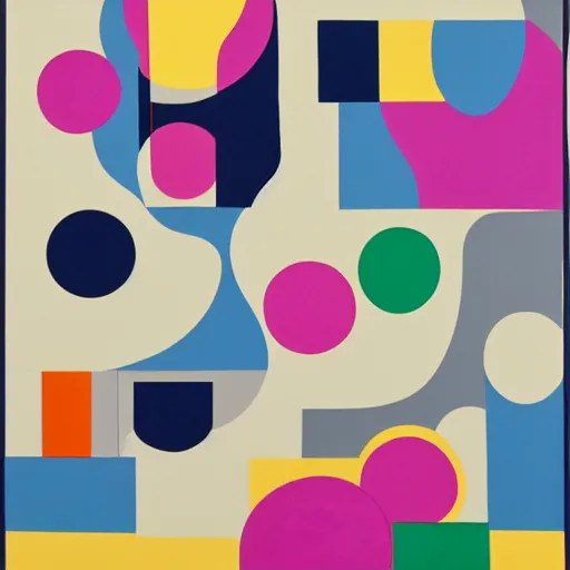 Image similar to A abstract painting in the style of Sophie Taeuber-Arp and Gary Hume and Tatsuro Kiuchi, flat colour-block style, geometric abstraction, depiction of a rotary dial phone, earthy light pastel colours