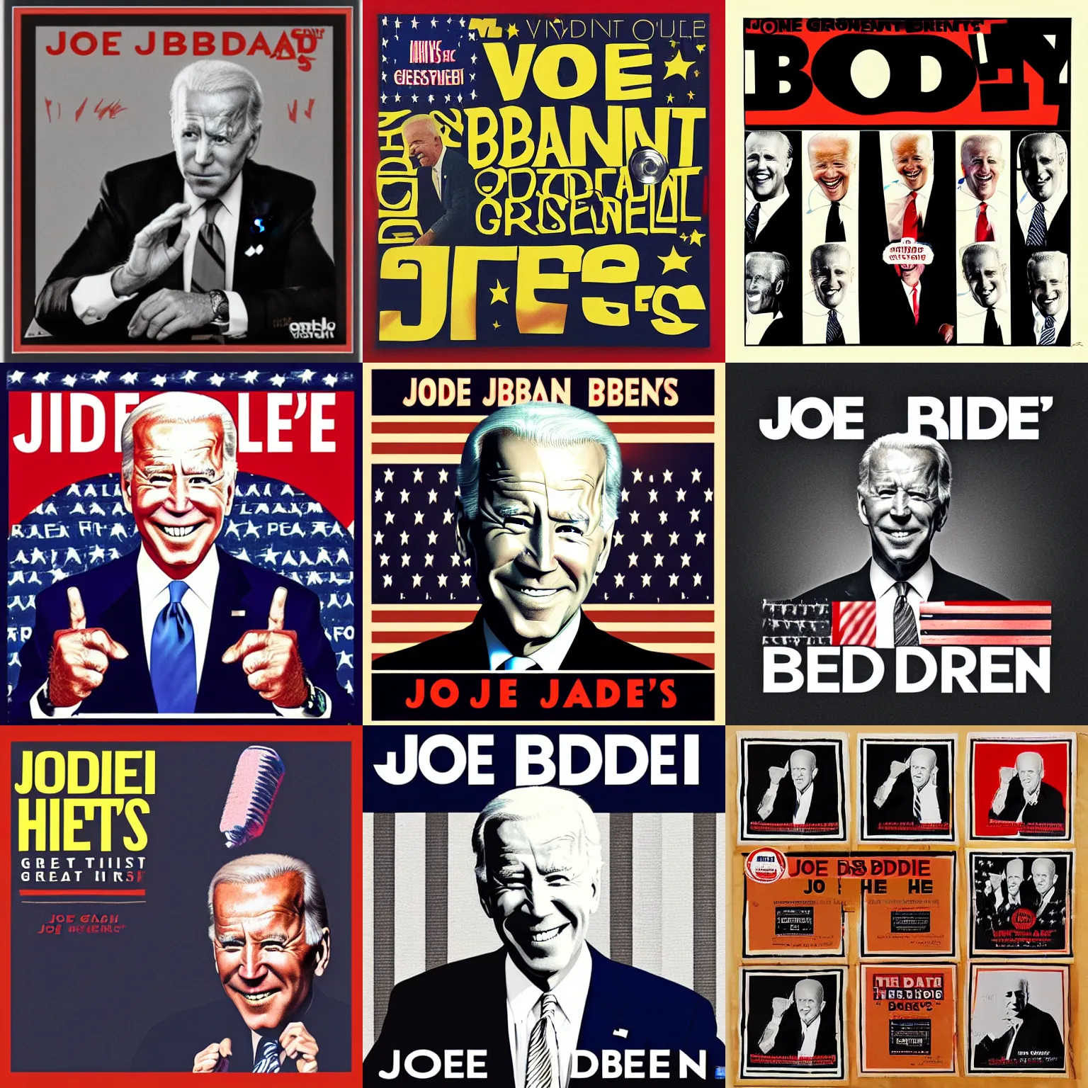 Prompt: vinyl record cover of Joe Biden's Greatest Hits