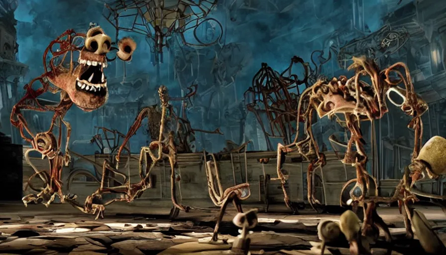 Prompt: a still from 1 3 ghosts directed by pixar animation studio