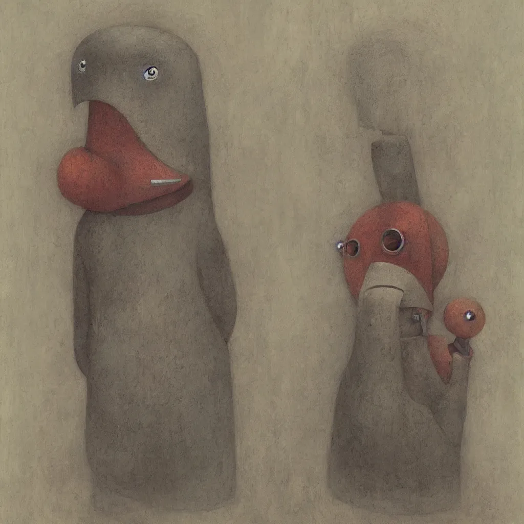 Image similar to a portrait of a character by Shaun Tan