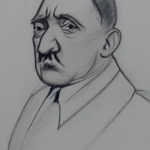 Image similar to milt kahl pencil sketch of adolf hitler