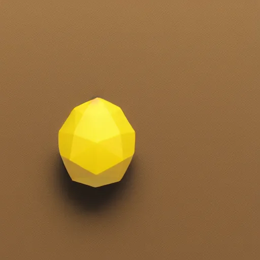 Image similar to a render of a low polygon lemon,