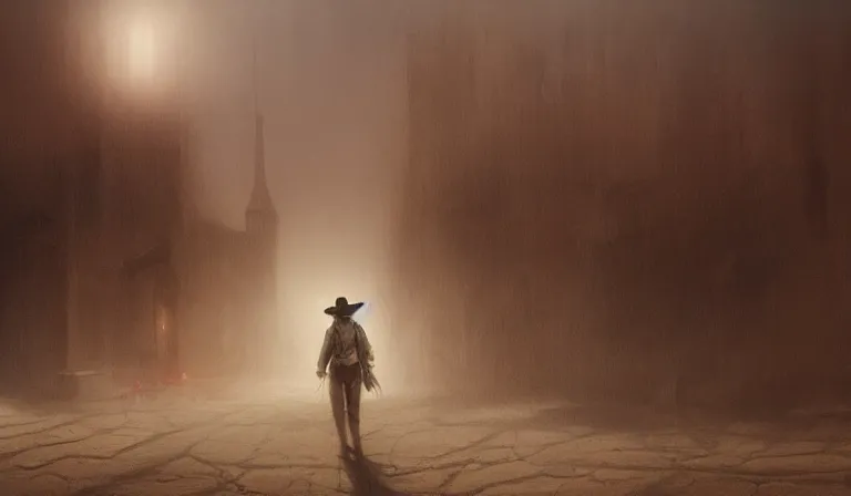 Image similar to dust storm in the old west, sharp focus, intricate, elegant, digital painting, artstation, matte, highly detailed, concept art, illustration, volumetric lighting, art by greg olsen and liz lemon swindle