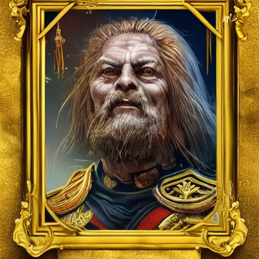 Image similar to the last emperor of mankind, professionally painted digital art illustration, smooth, sharp focus, atmospheric lighting, highly detailed illustration highlights, golden ratio, extremely detailed winning award masterpiece, 8K post-processing, trending on artstation flawless, prismatic highlights, telephoto, depth of field, cinematic, macro, concept art, wepa digital, elegant, epic, octane render, v-ray