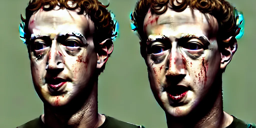 Prompt: mark zuckerberg as Zombie Walking Dead, trending on artstation, high quality, highly detailed