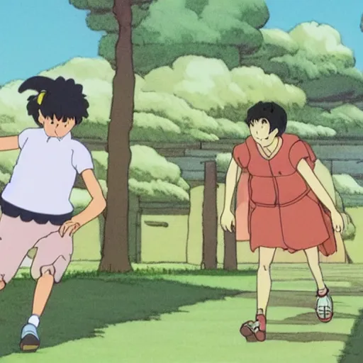 Prompt: frame to frame animation of a run cycle by studio ghibli