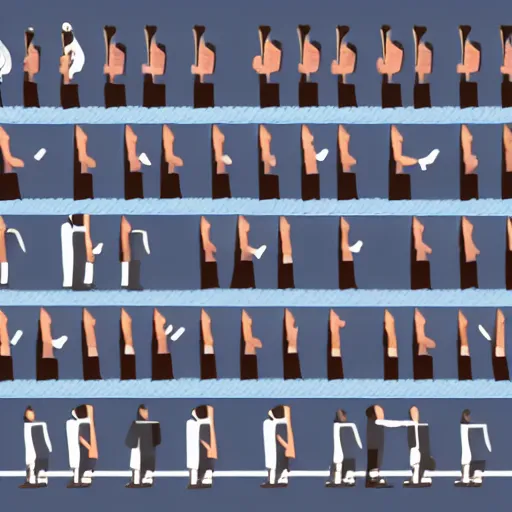 Prompt: an animation of the same man waving his arm from left to right shot frame by frame, separated into equally sized frames, from'animation types'