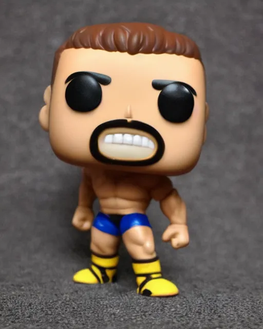 Image similar to Wrestler Funko Pop. Photographic, photography