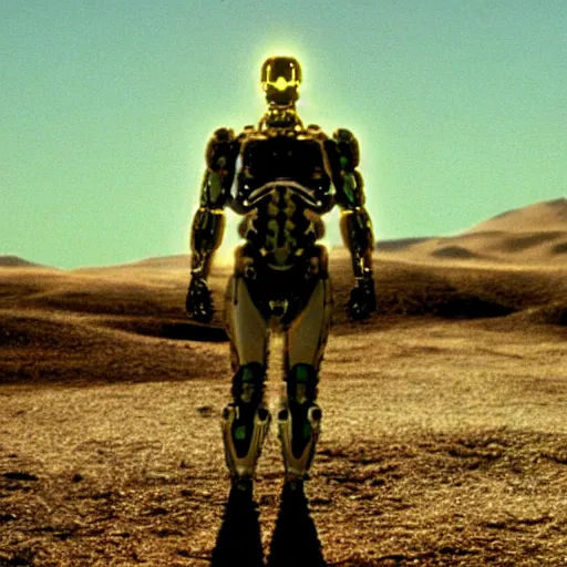 Image similar to movie still of cyborg made of the sun, cinematic composition, cinematic light, criterion collection, by david lynch