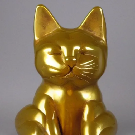 Image similar to an ancient gold cat statue