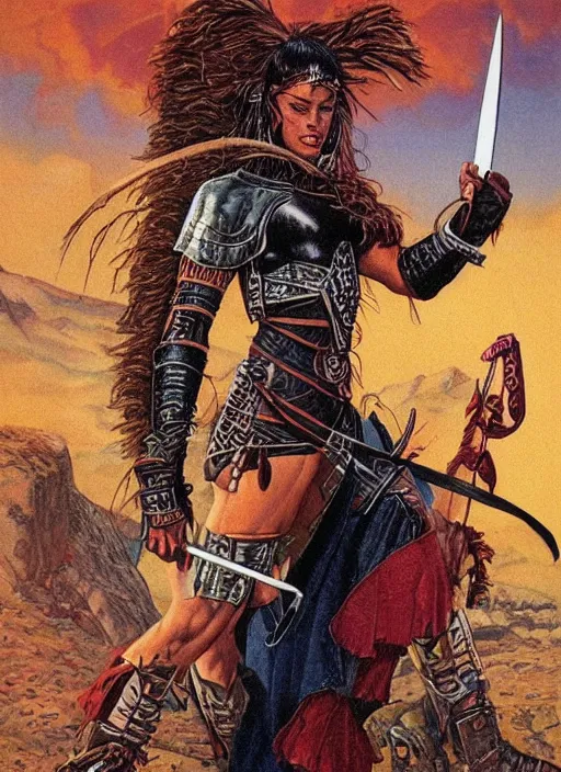 Image similar to a warrior by clyde caldwell