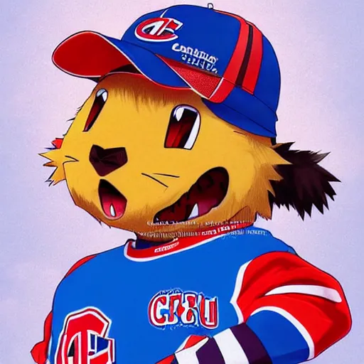 Prompt: anime Portrait of Youppi the Habs Montreal Canadiens Mascot as a very cute powerful and friendly pokemon, highly detailed anime, high evolution, 1990s, legendary, smooth, sharp focus, dynamic lighting, intricate, trending on ArtStation, illustration pokemon, art by WLOP