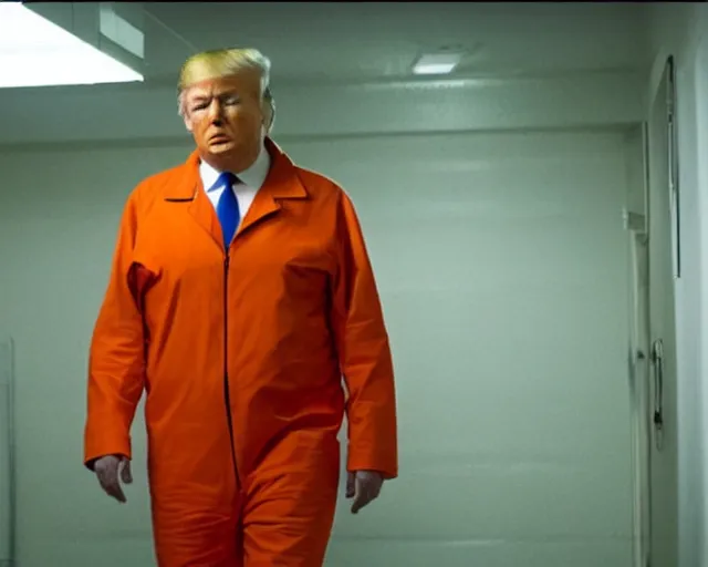 donald trump wearing orange prison clothes locked up | Stable Diffusion ...