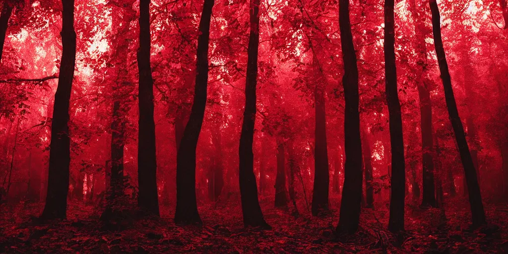 Prompt: magical trees from hell, chiaroscuro, red fabric, metallic parts from heaven, transparent smoke, canon eos r 3, f / 1. 4, iso 2 0 0, 1 / 1 6 0 s, 8 k, raw, symmetrical balance, in - frame