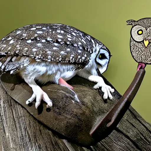 Image similar to a mouse riding an owl