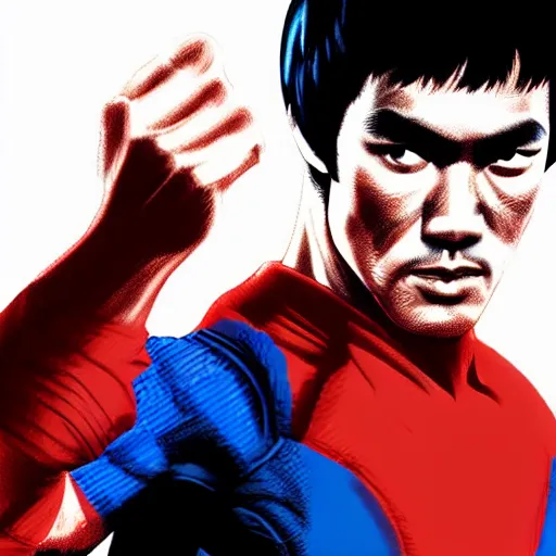 Image similar to Bruce Lee as Captain America realistic HD