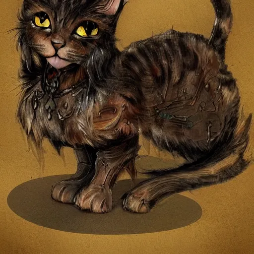 Prompt: planescape art style cat concept