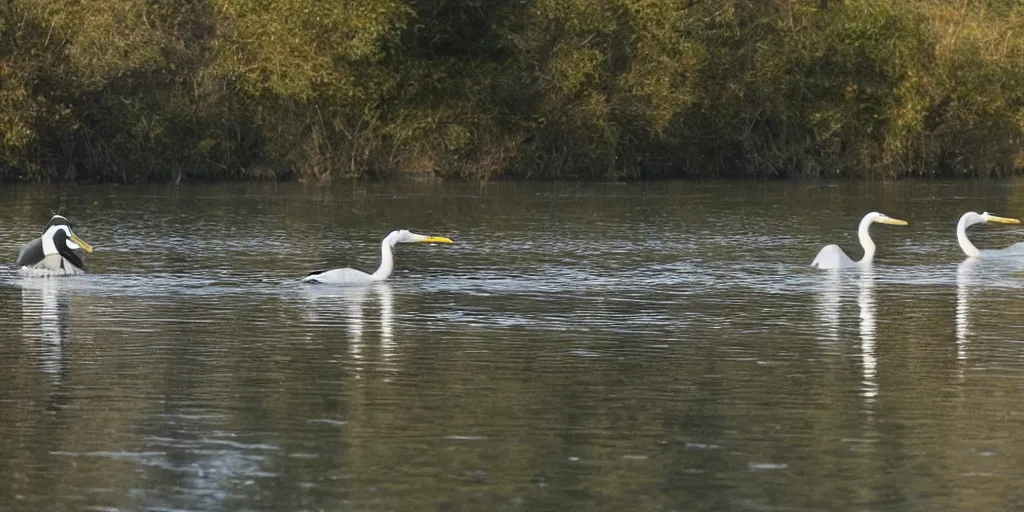 Image similar to rowing herons in a still from Vertigo