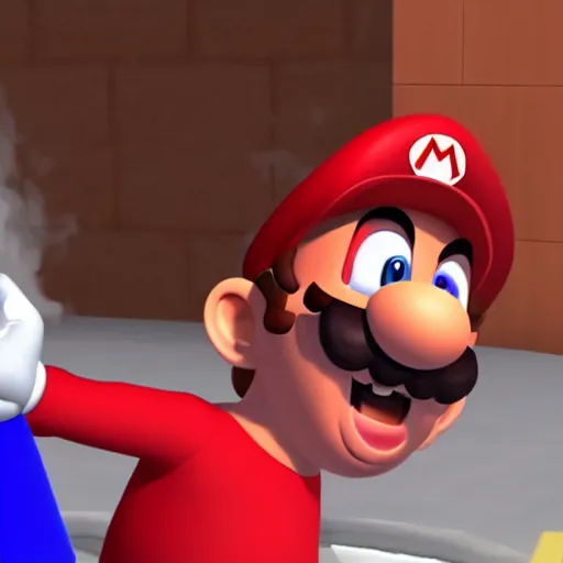 Image similar to mark zuckerberg as mario in super mario 64, in game footage