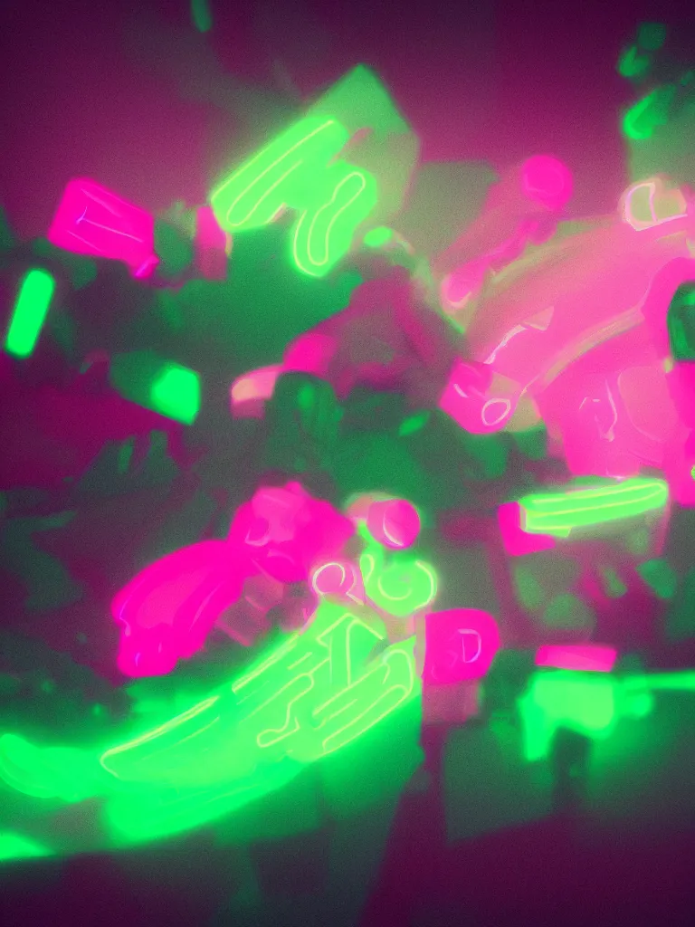 Image similar to soft and glowing neon green and pink light by disney concept artists, gaussian blur, lens flair blunt borders, rule of thirds