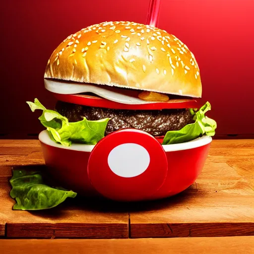 Image similar to a juicy hamburger swimming in a bowl of coca cola, 8 k resolution, studio lighting, sharp focus, professional food photography, hyper - detailed