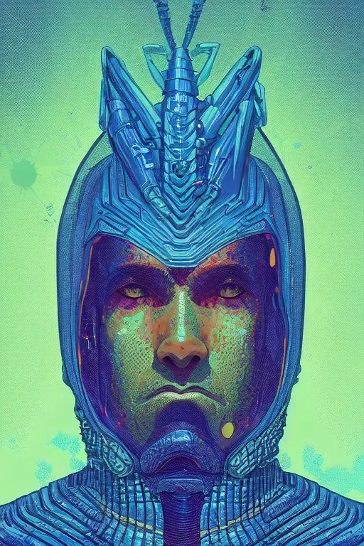 Image similar to portrait of jewel orbhead commander in the style of Rob Lefield and Dan Mumford , trending on artstation, digital art,surrealism ,macro,blueprint ,vaporwave ,