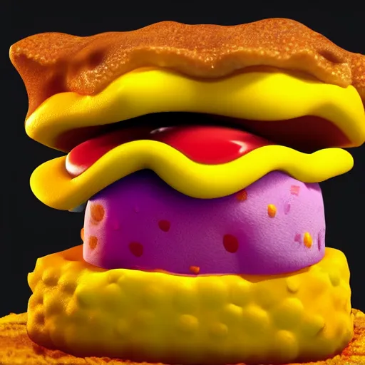 Prompt: photo of nasty patty, 8 k, volumetric lighting, spongebob squarepants