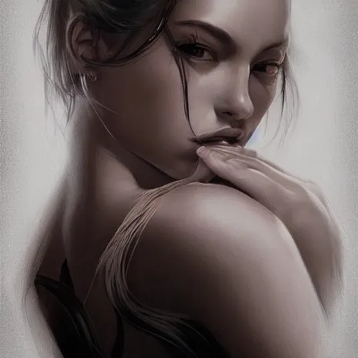 Prompt: tattoo design, beautiful portrait of a girl by artgerm, artgerm, digital art, tattoo