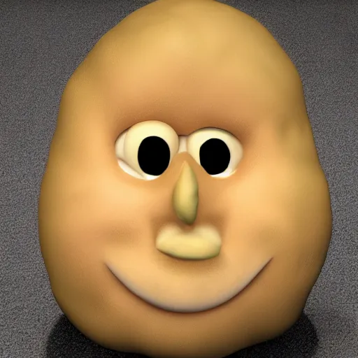 Prompt: 3 d rendered potato with scary face