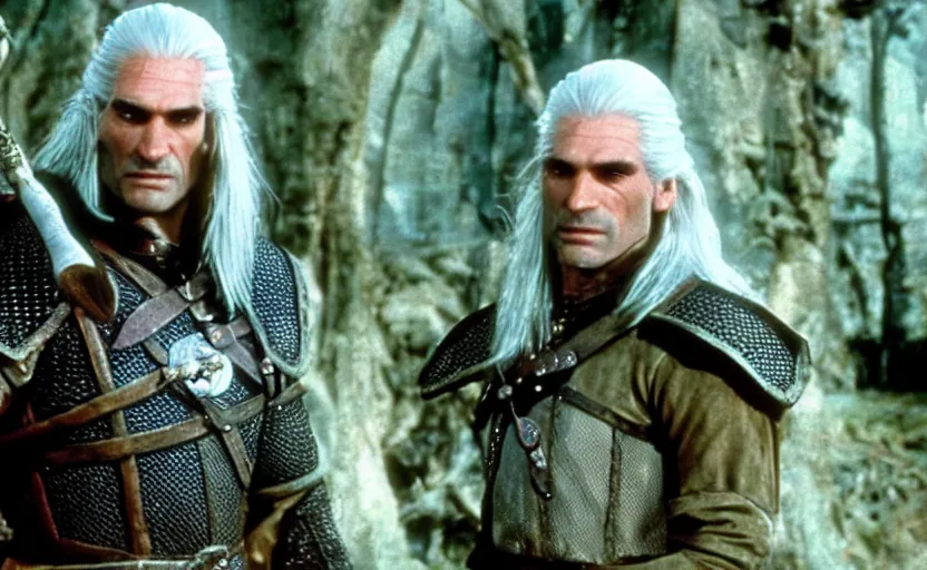 Image similar to a still of geralt of rivia in the dark crystal ( 1 9 8 2 ),