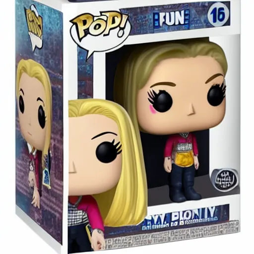 Prompt: peyton list funko pop, blonde hair