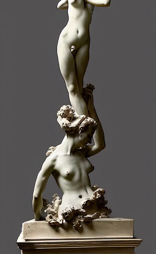 Image similar to “ a elegant female figure sculpture by bernini and french sculpture in 1 9 th century ”