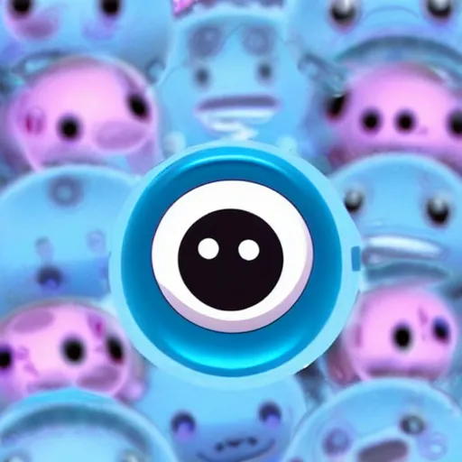 Image similar to the most cutest adorable happy picture of a blue ball face, key hole on blue ball, locklegion, lock for face, keyhole faceial movement, chibi style, wooperlock, wooper lock, black keyhole face, adorably cute, enhanched, deviant adoptable, digital art Emoji collection