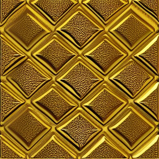 Prompt: 3d render of an abstract medieval pattern gold tile, symetrical