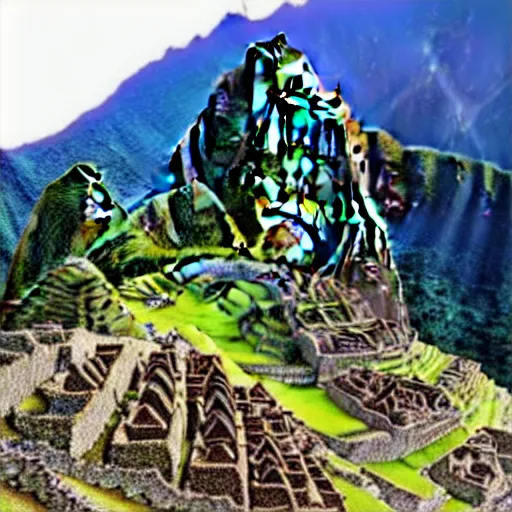 Prompt: Kaiju in Machu picchu