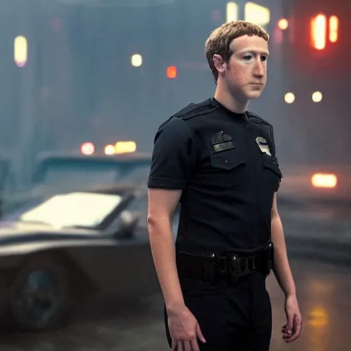 Prompt: mark zuckerberg as officer k in blade runner 2 0 4 9