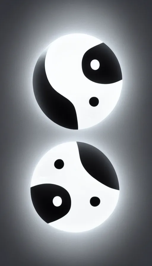 Image similar to Abstract representation of ying Yang concept, with Unreal Engine