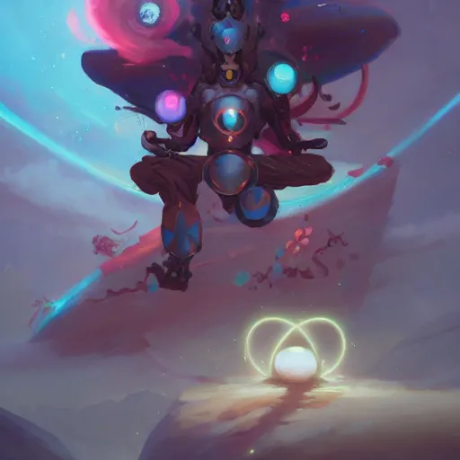 Image similar to zenyatta by pete mohrbacher and guweiz and josan gonzalez, graphic novel, artstation, deviantart, pinterest, 4 k uhd image