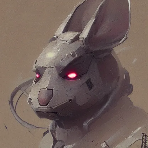 Prompt: a robot rabbit,digital art,realistic,detailed,art by greg rutkowski