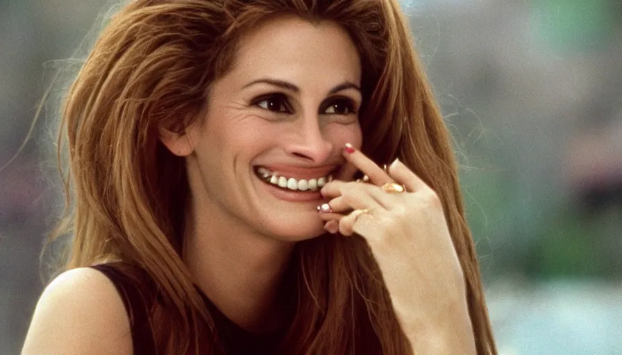 Image similar to Julia Roberts as selena, 1995 movie, cinematic